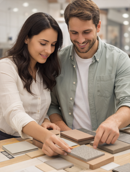 Proprietário analisando a reforma