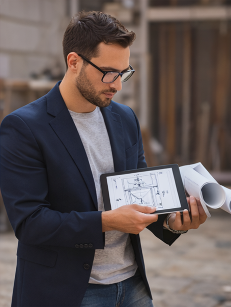 Casal planejando a reforma